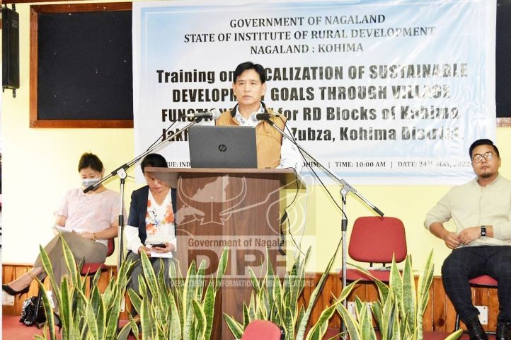 Training on localization of SDGs through village functionaries for RD Blocks of Kohima, Jakhama, and Sechu Zubza Kohima District was held on May 24. (DIPR Photo)
